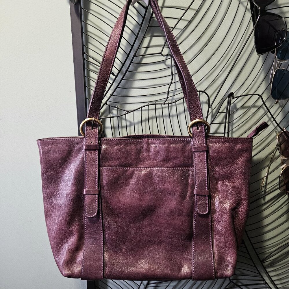 Nino Bossi | Purple Leather Tote Shoulder Bag